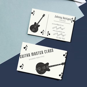 Gitarrenlehrer-Visitenkarte | Visitenkartenpaket | Canva-Vorlage | Anpassbare Visitenkarte |.