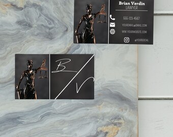 Lawyer Business Card Template: Customizable Canva Design (Digital File)