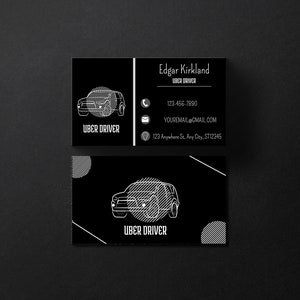 Uber-Fahrer-Visitenkarte | Visitenkartenpaket | Canva-Vorlage | Anpassbare Visitenkarte |.