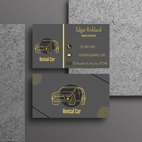 Business Card |  Business Card Bundle | Canva Template | Customizable Business Card | Rental car Business card.