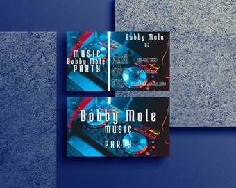 DJ Business Card Template: Customizable Music Party Design (Canva)