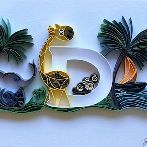 Design de monograma safari quilling