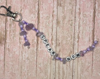 Taylor Swift Speak Now album inspired beaded keychain for backpacks, purses, etc.