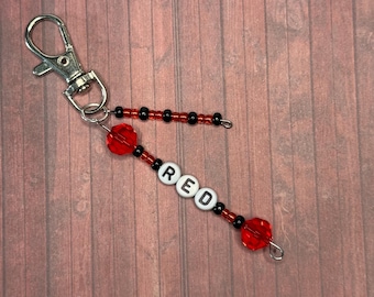 Taylor Swift Red album inspired beaded keychain for backpacks, purses, etc.
