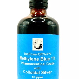 Methylene Blue 1% USP/ Pharma Grade solution with Colloidal Silver, 100 ml