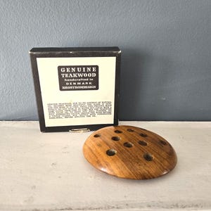 Danish Teak Brostromdesign Round Candleholder for Narrow Tapers MCM Decor Mid Century Modern Scandinavian Modernist Design 50s/60s Home