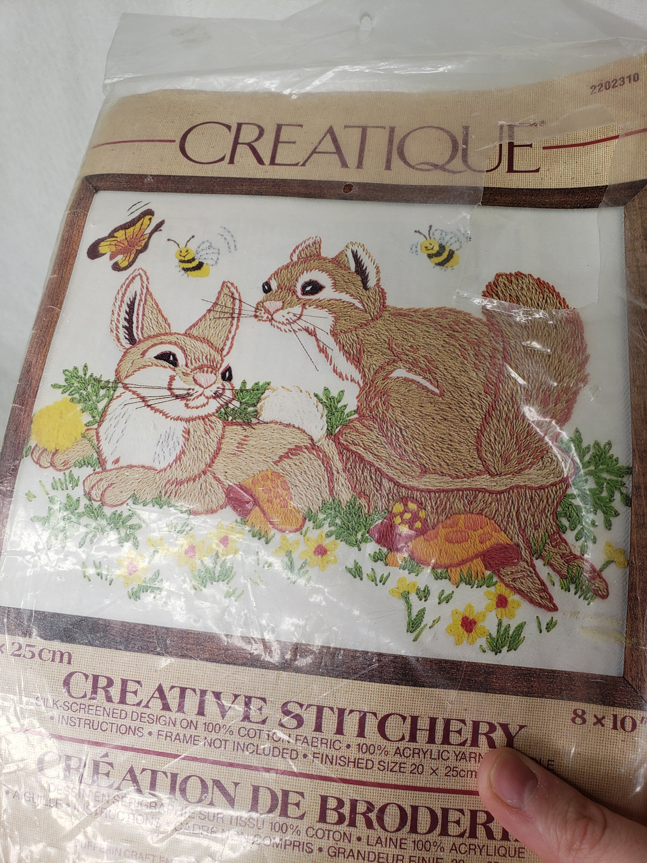 Rare Engel Summer Crewel Embroidery Kits Mushrooms Wildflowers