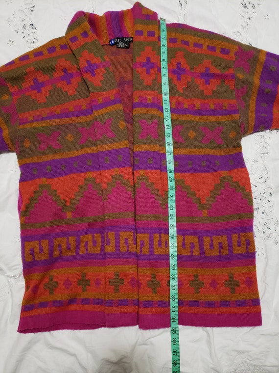 IB Diffusion Colorful Aztec Pattern Long Cardigan… - image 8