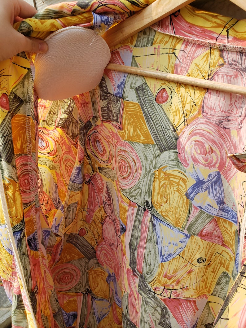 1980s Light Jacket Abstract Postmodern Print Unisex Zippered Etsy