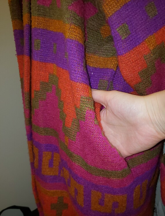 IB Diffusion Colorful Aztec Pattern Long Cardigan… - image 5