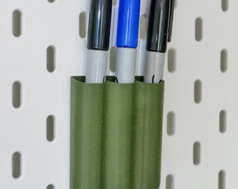 Portalápices Ikea Skadis impreso en 3D / Organizador de escritorio con panel perforado / Bolígrafos, lápices y marcadores / Vendedor del Reino Unido