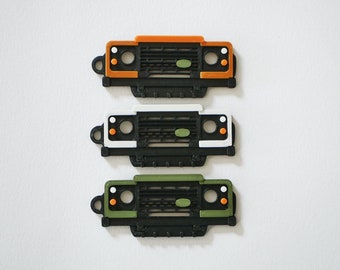 3D gedruckter Defender Grill Schlüsselanhänger | Individualisierbar Farbe | 10x10 Geschenk | Landrover Fan Geschenk | UK Verkäufer