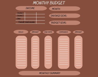Simple Digital Monthly Budget & Expense Tracker [ Monthly Budget [ Personal Budget [ Digital Budget [ Reusable Budget [ Paycheck Budget