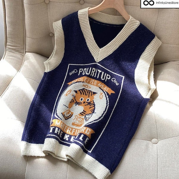 Retro Sweater Vest Etsy