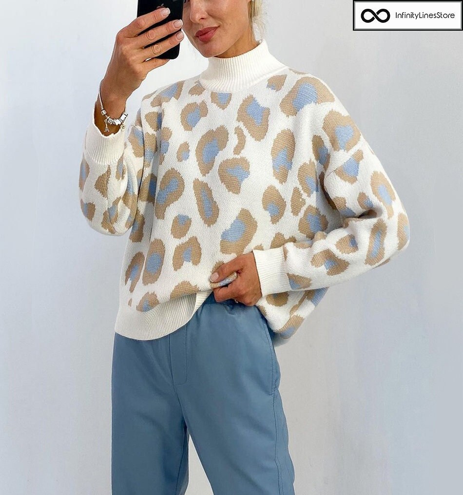 Leopard Turtleneck - Etsy UK