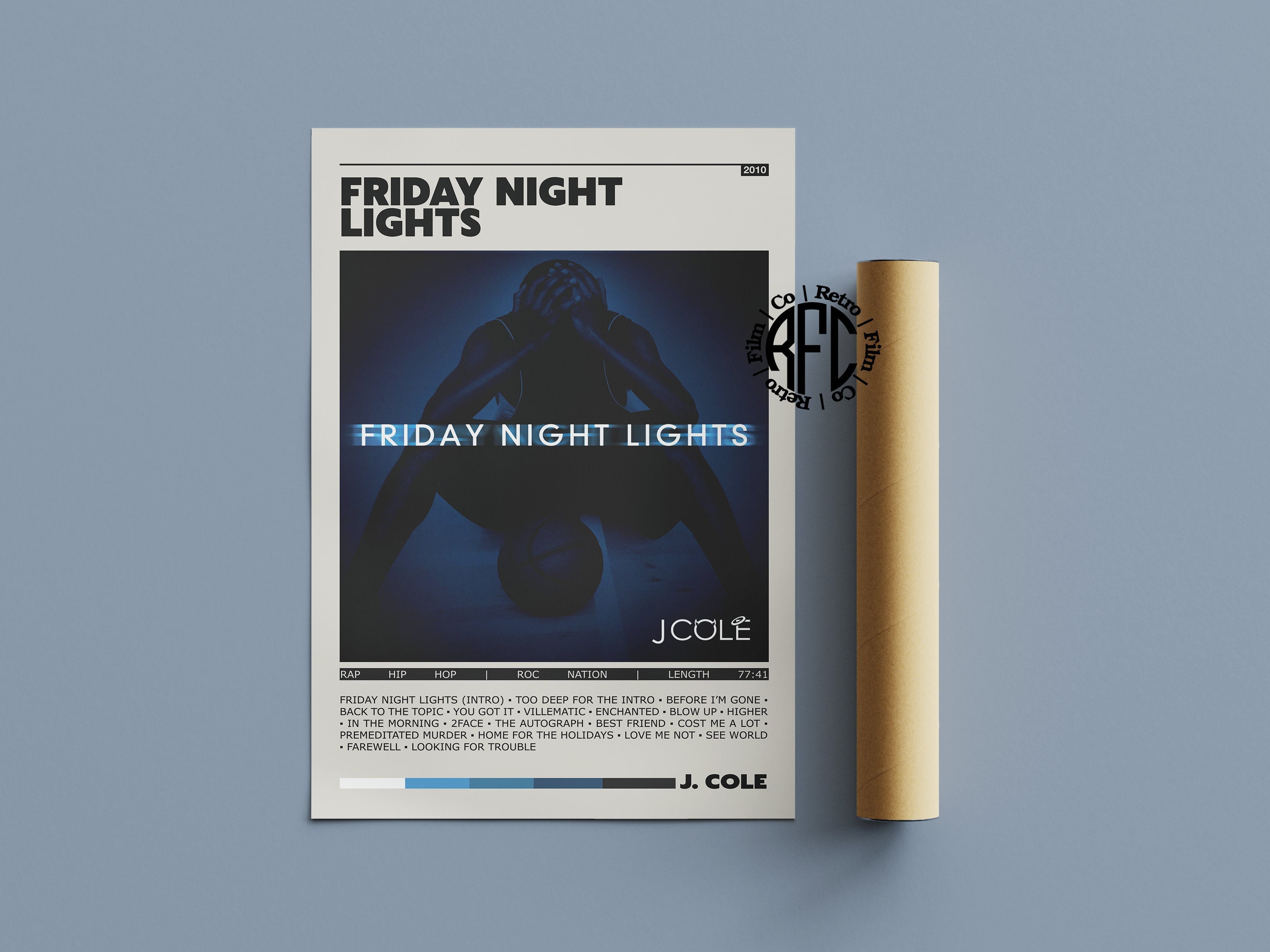 Discover J. Cole Friday Night Lights Print | J. Cole Retro Album Poster