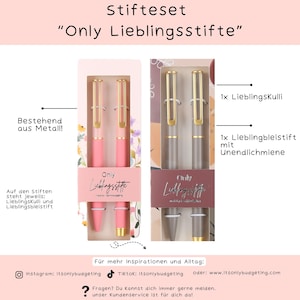 Only Lieblingsstifte  Kugelschreiber + Bleistift  Set rosa grau/ Schule/Uni/ Schreibwaren
