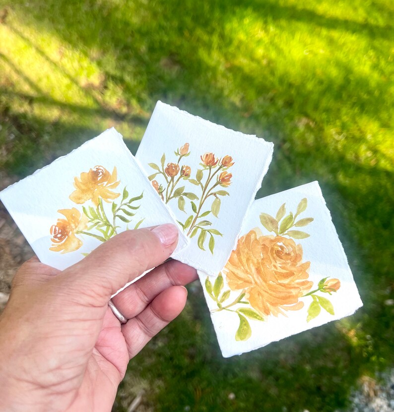 10 Mini Thank You Cards, Rose Note Cards - Ideal for Gift Giving - Etsy