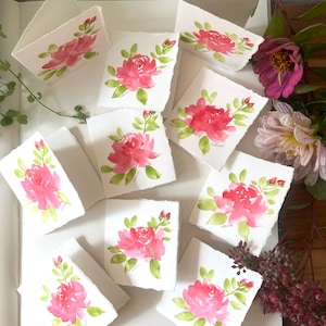 Mini-cartes de correspondance chics en forme de rose - Lot de 10 pour une correspondance élégante et un cadeau