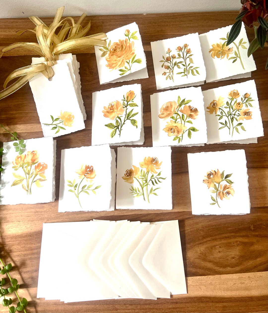 10 Mini Thank You Cards, Rose Note Cards - Ideal for Gift Giving - Etsy