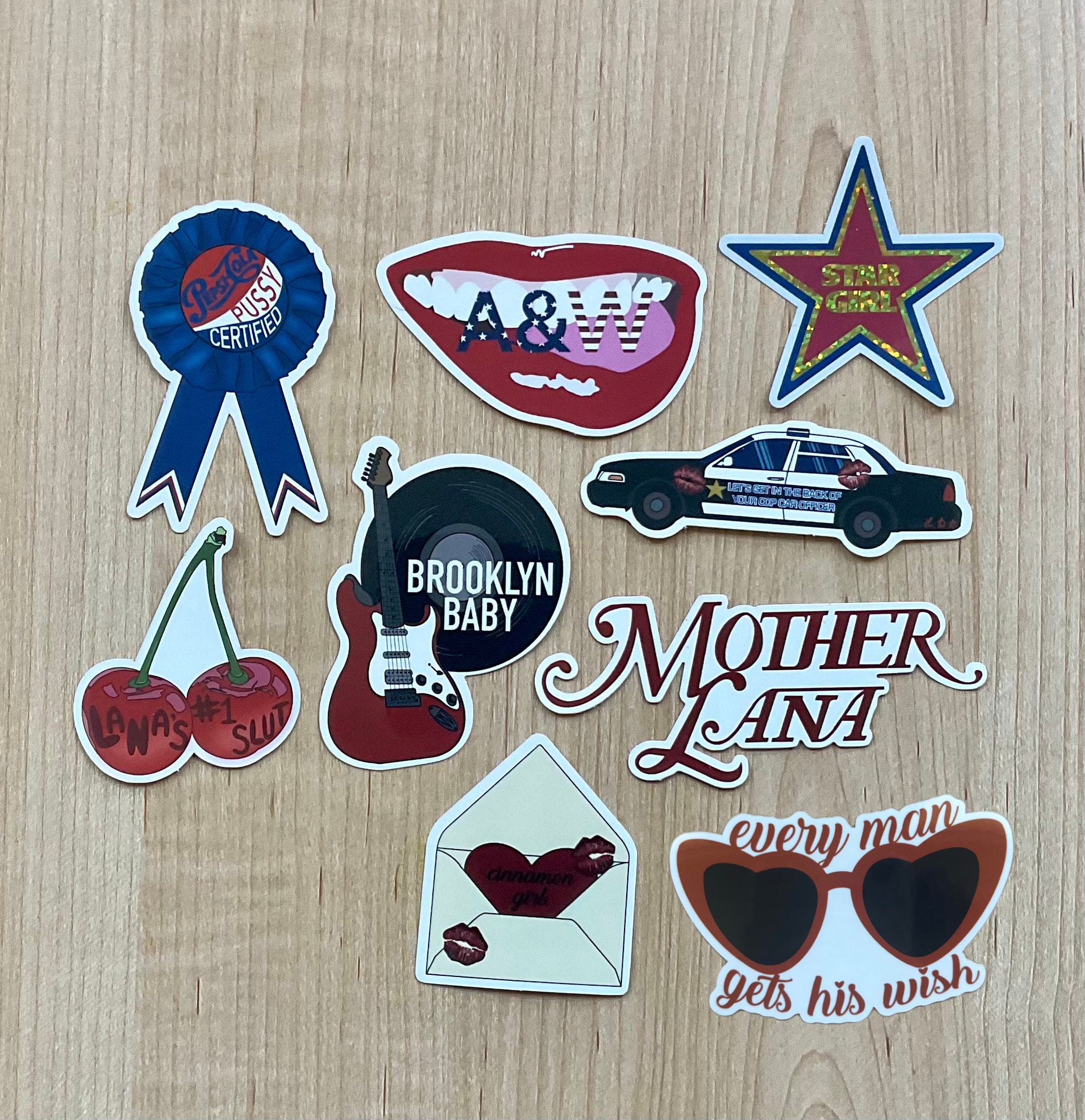 25PCS Singer Lana Del Rey Stickers Born To Die Honeymoon Paradise for  Laptop Luggage Car Skateboard Helmet Waterproof Decals