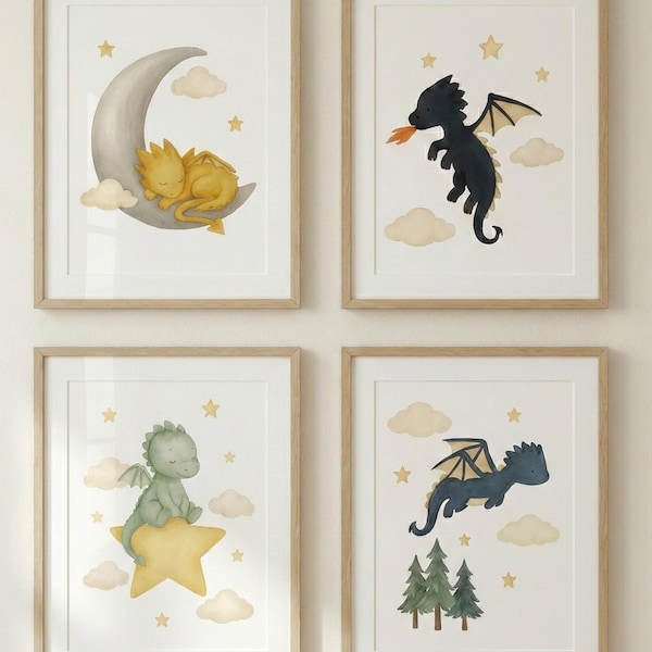 Decoración de pared para habitación infantil con diseño de dragón inspirado en la Cuarta Ala