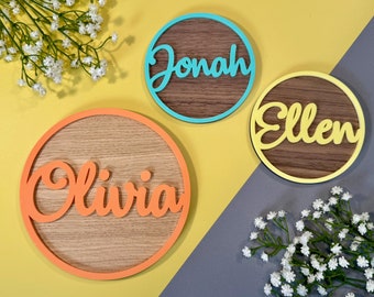 Bedroom Door Sign | Personalised Wood Door Name Sign for Kids Bedroom Accessories Name Plaque Door Sign Kids Bookshelf Teen Gift Wooden Sign