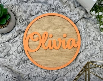 Bedroom Door Sign | Wood Door Name Sign for Kids Bedroom Accessories Baby Name Plaque Wall Sign Announcement Kids Bookshelf Nursery Decor