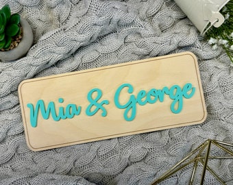 Bedroom Door Sign | Personalised Wood Door Name Sign for Kids Bedroom Accessories Name Plaque Door Sign Teen Wall Kids Bookshelf Wooden Sign