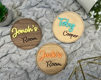 Bedroom Door Sign | Personalised Wood Door Name Sign for Kids Bedroom Accessories Name Plaque Door Sign Teen Wall Kids Bookshelf Wooden Sign