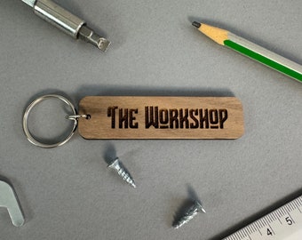 CHOICE of TEXT & FONT | Personalised Dad Keyring First Fathers Day Gift for Him Best Dad Grandad Present Workshop Man Cave Shed Garage Key