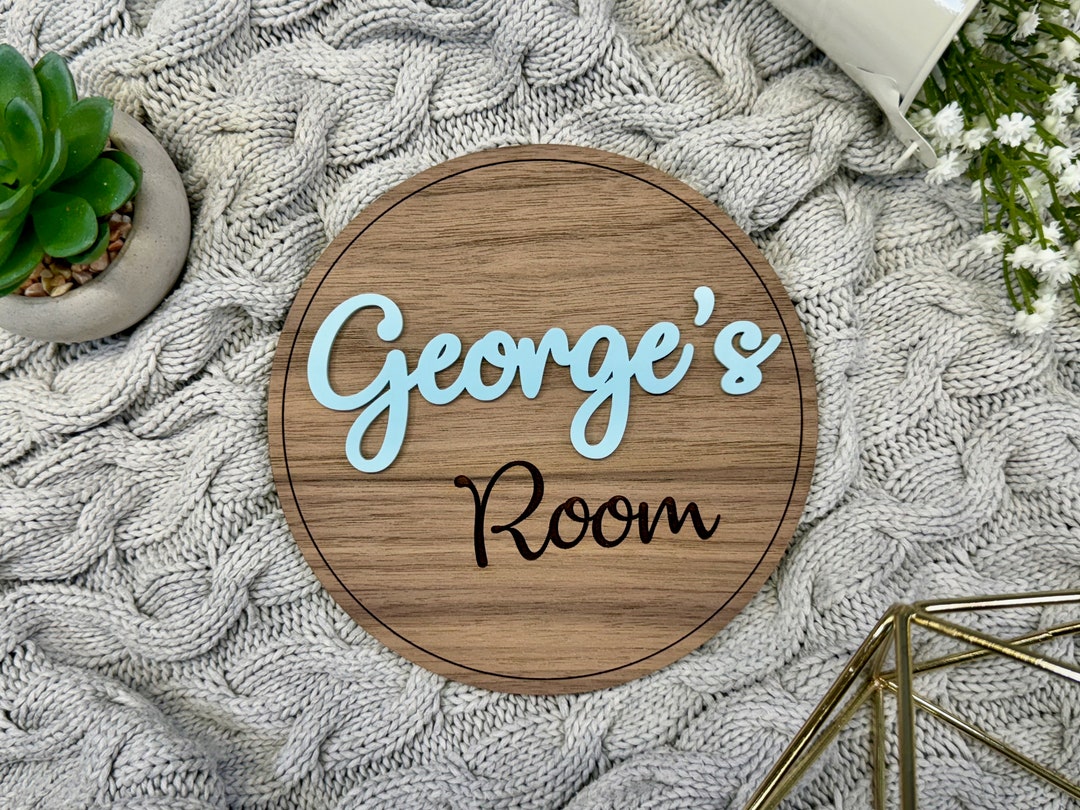 Bedroom Door Sign Personalised Wood Door Name Sign for Kids Bedroom