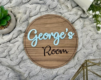 Bedroom Door Sign | Personalised Wood Door Name Sign for Kids Bedroom Accessories Name Plaque Door Sign Teen Wall Nursery Decor Wooden Sign
