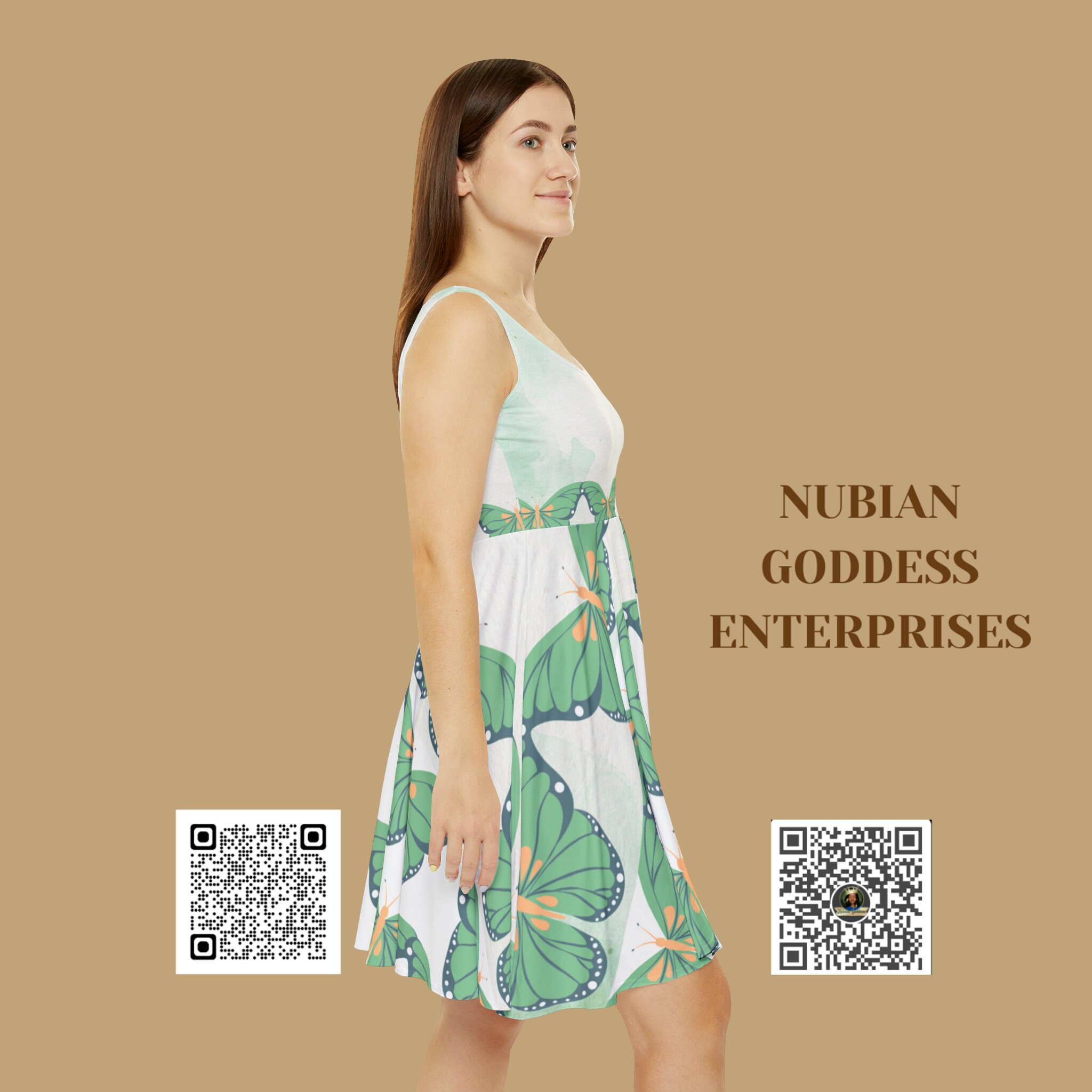 mini skater dress with butterfly embroidery Flutter Mini Dress