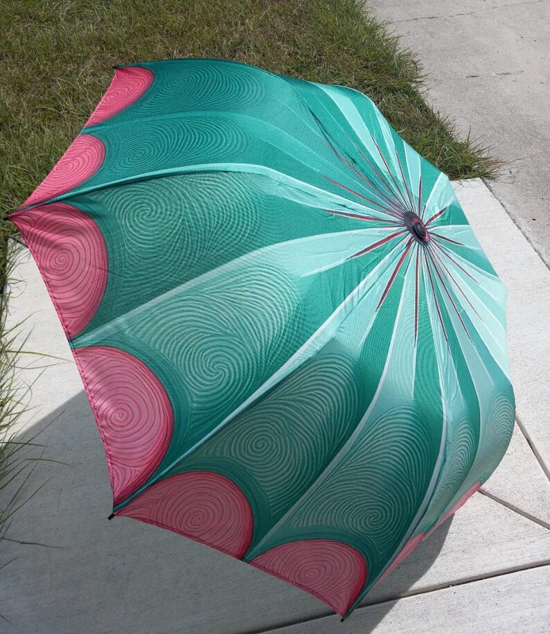 Mermaid Print Pattern Automatic Foldable Umbrella