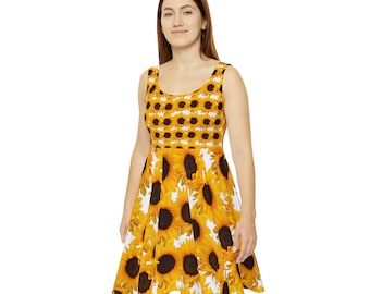 Vestido patinador con girasoles