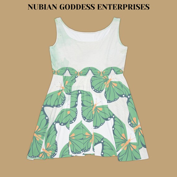 butterfly print skater dress Butterfly Print Skater Dress: Spring Casual Polyester Spandex Blend