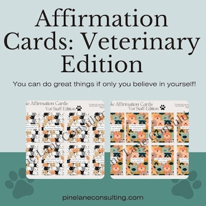 Veterinaire geschenken, bevestigingskaarten, afdrukbare bevestigingskaarten, digitaal, veterinaire receptioniste, dierenarts tech week, veterinair welzijn