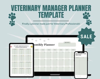 Veterinary Manager Yearly Planner: 34-Page Template (Digital Download)