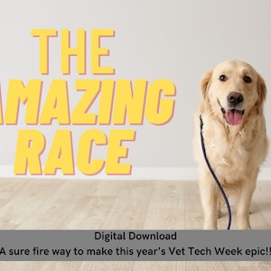 Amazing Race, Settimana della tecnologia veterinaria, Sfide facili, regalo per la settimana della tecnologia veterinaria, medicina veterinaria, responsabile di studio, medico veterinario, tecnico veterinario