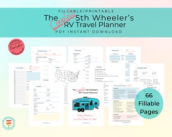 Printable RV Planner | Trip, Meal, Activity, Budget | Packing Lists | Maintenance & Repair Records| Setup Checklists | Cleaning Schedules