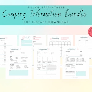 Planificador de campamentos editable, paquete de campamentos para casas rodantes, registro de parques para casas rodantes, comparación de campamentos, información sobre clubes de campamento