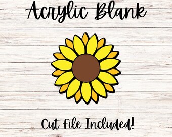 Sunflower Acrylic Blank with Cut File.