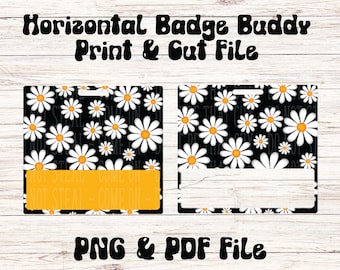 Horizontal Badge Buddy Digital PNG File for Print and Cut Application