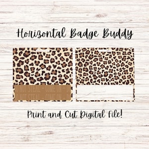 Cheetah Print Badge Buddy Digital Print and Cut PNG Download.