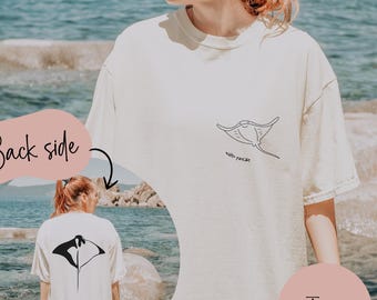 Stingray Shirt Funny Water Pancake Ocean Tshirt Comfort Colors Relaxed Fit Oversized Tee Cute Mantaray beach vibes summer top