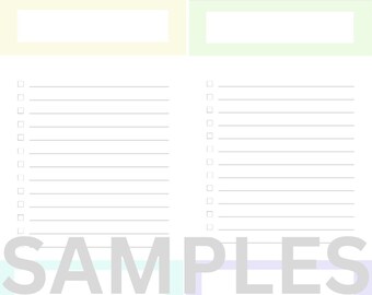 10 Pages Simple Pastels Checklists - Boxes for Check Marks - Title Heading Section Included