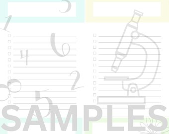 24 Pages Simple Pastels Checklists with Graphics - Cute for Kids and School - Boxes for Check Marks - Title Heading Section Included