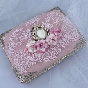 Jolie boîte à bijoux rose faite main, bijouterie de conte de fées, boîte à bijoux vintage, boîte à bijoux en velours, coffret unique pour un trésor précieux image 5