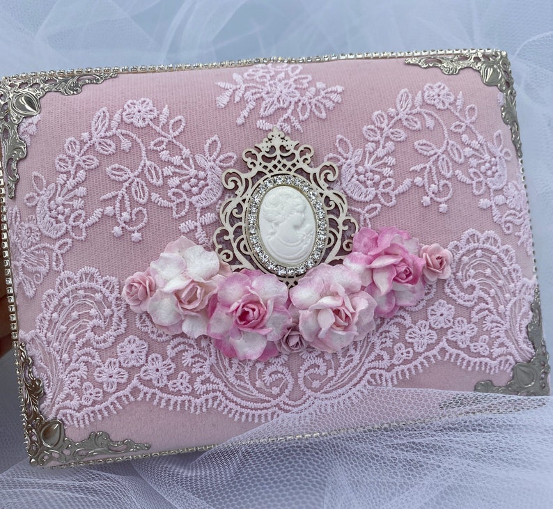 Jolie boîte à bijoux rose faite main, bijouterie de conte de fées, boîte à bijoux vintage, boîte à bijoux en velours, coffret unique pour un trésor précieux image 6